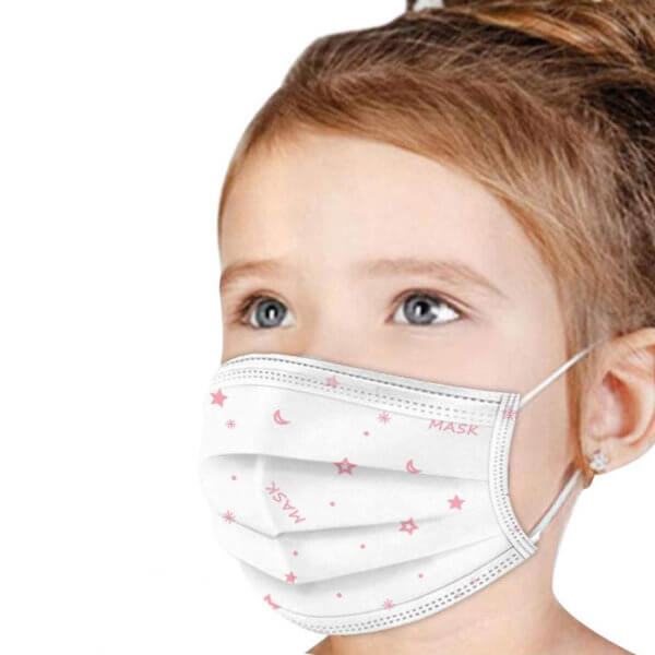 MINIMUM ORDER 5 PACKS Perfect for kids' daily, single-use wear.  These masks have 3 layers of protection and are breathable, soft, lightweight, and comfortable made specifically for kids.  Product Size One Size Fits All (6.9 x 3.7 in) - Recommended for Kids Ages 4-12. Made from 3-layers of non-woven fabric prevents dust and other pollutants. Soft Elastic ear loops to provide a better-fitting mask to cover the face effectively. Perfect for back to school or socially distanced play dates.  Available in Blue Stars and Pink Stars. Cute patterns and designs that are fashionable and make wearing our masks fun.